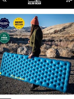 KILOS GEAR Quilted Inflatable Camping Pad in Teal